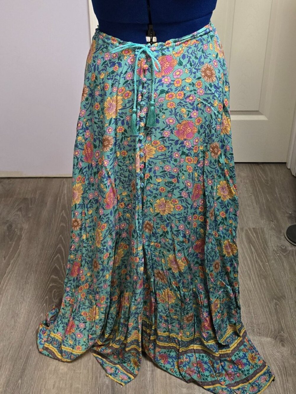 Spell and the Gypsy Collective Original Folktown Turquoise Maxi Skirt, M, EUC - Picture 3 of 6